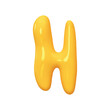letter H. letter sign yellow color. Realistic 3d design in cartoon liquid paint style. Isolated on white background. vector illustration