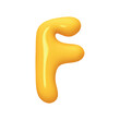 letter F. letter sign yellow color. Realistic 3d design in cartoon liquid paint style. Isolated on white background. vector illustration