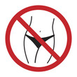 © AndiPoe - Isolated prohibition to wear underwear sign, bikini not allowed in red round crossed out