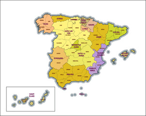 Wall Mural - Administrative map of Spain