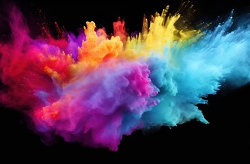 Wall Mural - abstract powder splatted background. colorful powder explosion on white background