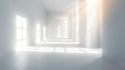 Aufkleber - Pure white flat background cover, simple and bright. Generative AI.
