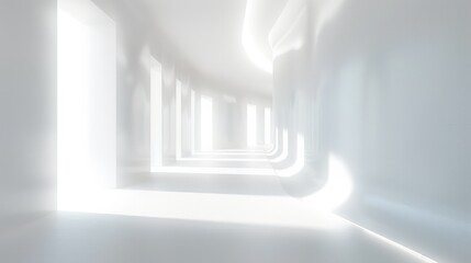 Aufkleber - Pure white flat background cover, simple and bright. Generative AI.