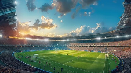 Wall Mural - Football stadium, Enjoy a football match, active, sport. Generative AI.