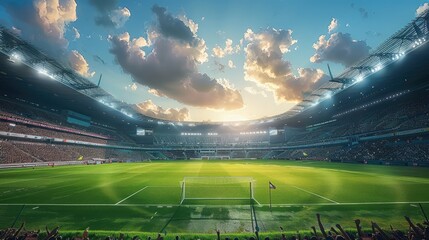 Wall Mural - Football stadium, Enjoy a football match, active, sport. Generative AI.