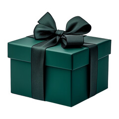 Wall Mural - green gift box isolated on transparent background cutout