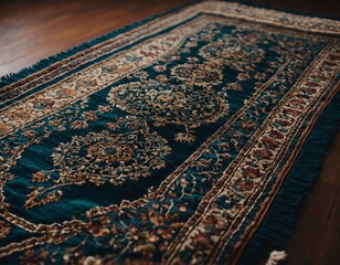 Detailed close-up of a traditional Eid prayer rug
