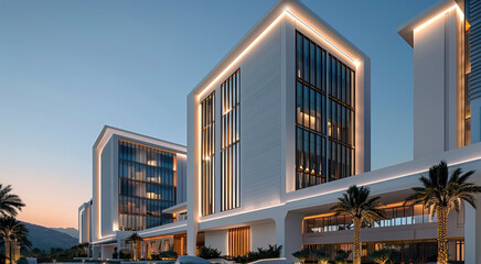 Aufkleber - Exterior design for a hotel modern, modern design. Generative AI.