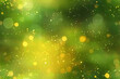 © john - Slow motion of the abstract air bubbles on sunny yellow green sunny nature bokeh background.