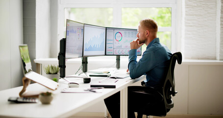 Fototapete - KPI Business Data Dashboard Analytics