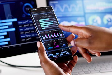Poster - Mobile dashboard analytics displaying kpi finance
