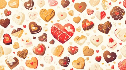 Sticker - Celebrate Chocolate Day with a delightful holiday treat a sweet gift of heart shaped candy illustrated in a charming 2d pattern