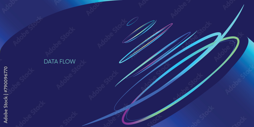 Illustration of abstract stream. Artificial intelligence. Big data ...