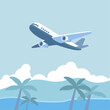 airplane in the sky,travel image illustration 
