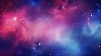 Starry Space: Blue and Purple Colors, Dreamlike Bokeh, Light Red, and Dark Azure Celestial Caustics Background
