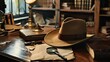 Detectives desk vintage hat