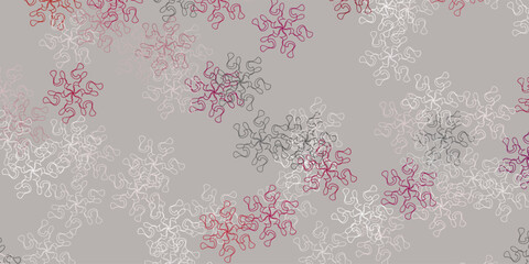 Wall Mural - Light gray vector doodle background with flowers.