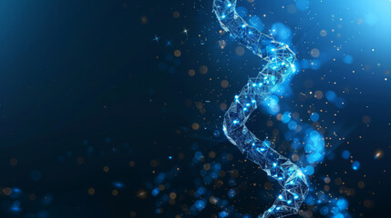 Fototapete - Futuristic dna strand in digital space