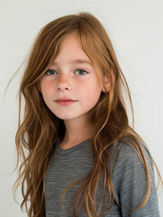 Dutch Girl in Traditional Costume Against White Background