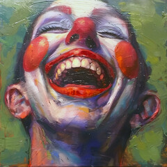 Wall Mural - Clown happy face, ai generated.