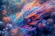 Dreamy wallpaper featuring mythical creatures in a kaleidoscope of colors, floating islands  ,close-up,ultra HD,digital photography
