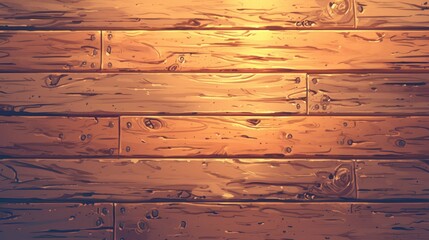 Wall Mural - Cartoon style comic background featuring wooden material with a textured surface ideal for game walls and UI design