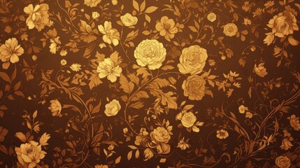 Wall Mural - experience the exquisite elegance of a luxurious timeless floral wallpaper in design beautifully ren