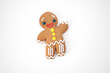 Christmas gingerbread cookie isolated on white background