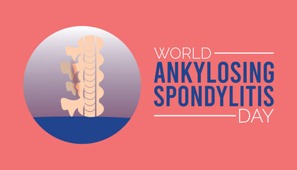 Ankylosing Spondylitis Day observed every year in May. Template for background, banner, card, poster with text inscription.