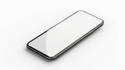 Poster - the mockup closeup of a smartphone with a blank screen is isolated on a white backdrop.