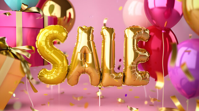 sale word made of Foil balloons 