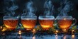 Indulge in a lavish tea experience where steam transforms into financial symbols, embodying high yields with each sip.