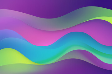 Wall Mural - Abstract wavy background in green, cyan, pink, and purple colors. Wallpaper, background.