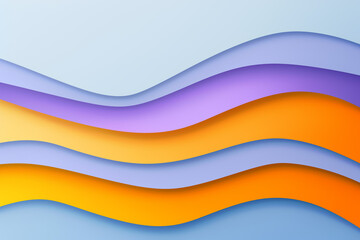 Wall Mural - Abstract wavy background in blue, white, orange, and purple colors. Wallpaper, background.