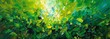 Vibrant green abstract oil painting with dynamic brushstrokes