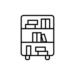 Poster - Bookshelf outline icons, minimalist vector illustration ,simple transparent graphic element .Isolated on white background