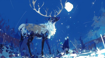 Canvas Print - The depiction of a reindeer