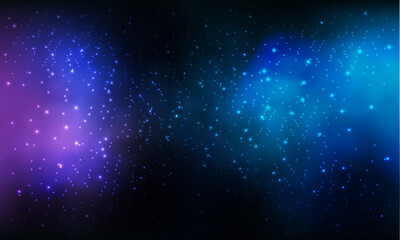Wall Mural - Space background realistic blue pink nebula shining stars cosmos stardust milky way galaxy infinite universe and starry night vector