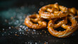 pretzels on a wooden background