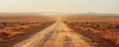 Simplicity in the Australian desert: A single dirt road stretching into the horizon.