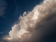 white storm clouds in summer with blue sky background