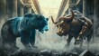 The Dramatic Confrontation of Bear and Bull in Finance