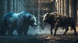 The Symbolic Battle of Market Forces: Bear vs Bull