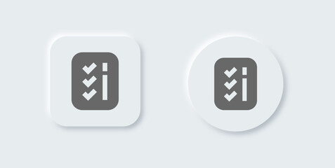 Poster - List solid icon in neomorphic design style. Checklist signs vector illustration.