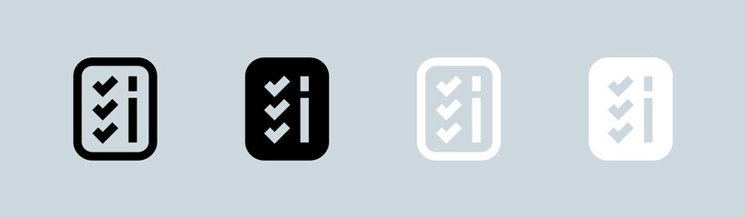 Poster - List icon set in black and white. Checklist signs vector illustration.