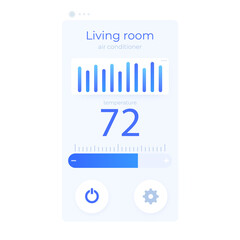 Canvas Print - thermostat app mobile ui design