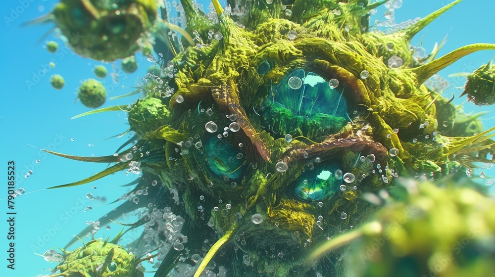 The green monster virus is as big as a macro with its microscopic ...