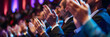 Clapping hands at a conference or corporate event in the 21st century