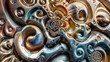 Hypnotic Mechanical Fractal Complexity with Metallic Hues