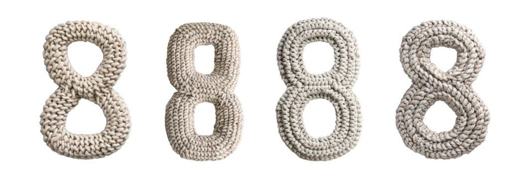 Pack of a alphabet number 8 Letter on Transparent Background - Ai Generated